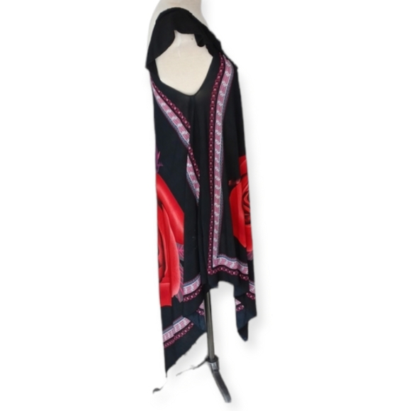 Handkerchief Dress Size L Black Floral deco - Picture 6 of 8